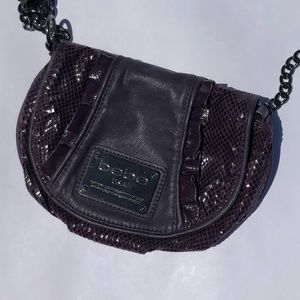 Bebe Purse Purple with gun metal chain strap.